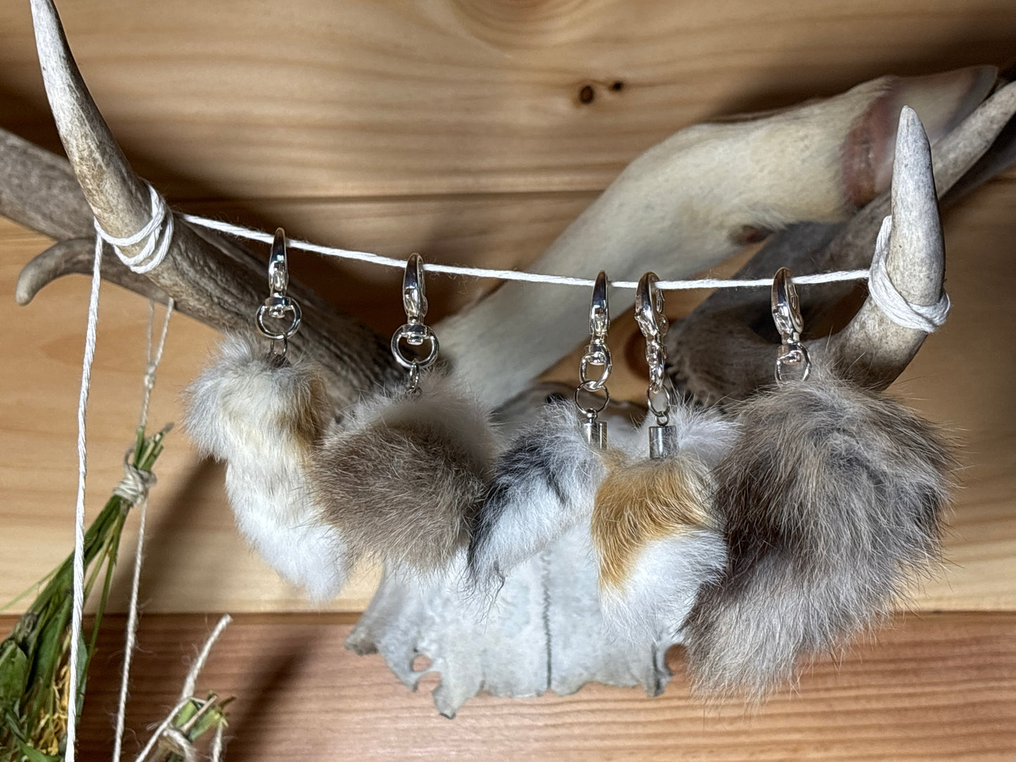 domestic farmed bunny tail keychains