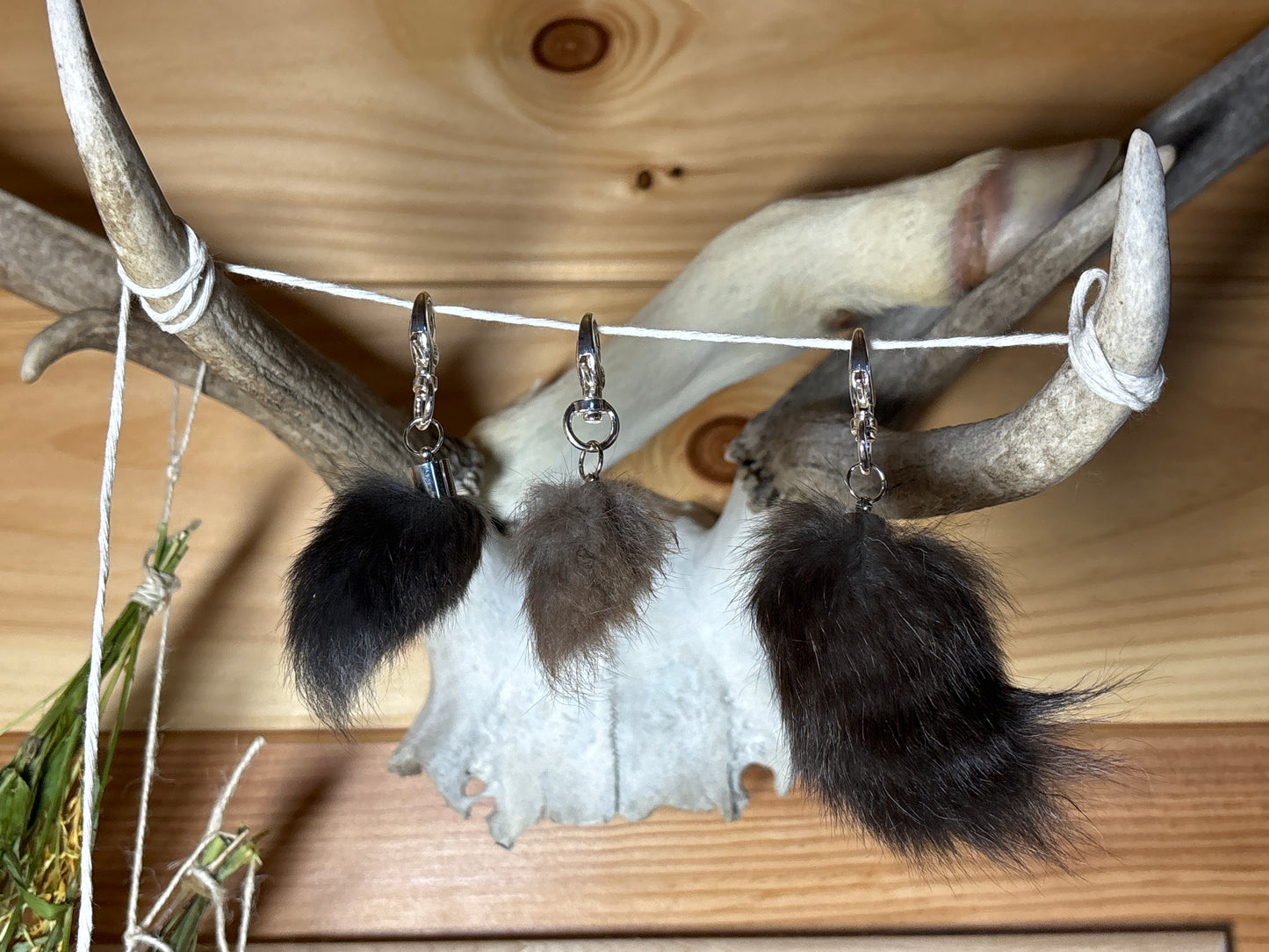 domestic farmed bunny tail keychains