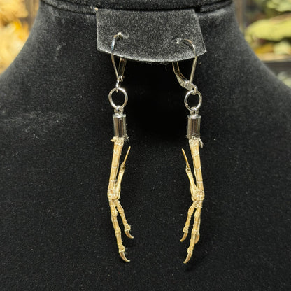 house sparrow feet earrings