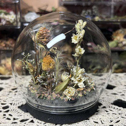 baby cottontail rabbit globe shrine