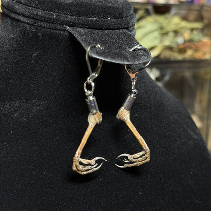 house sparrow feet earrings