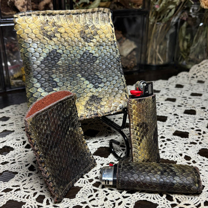 timber canebrake rattlesnake skin wares