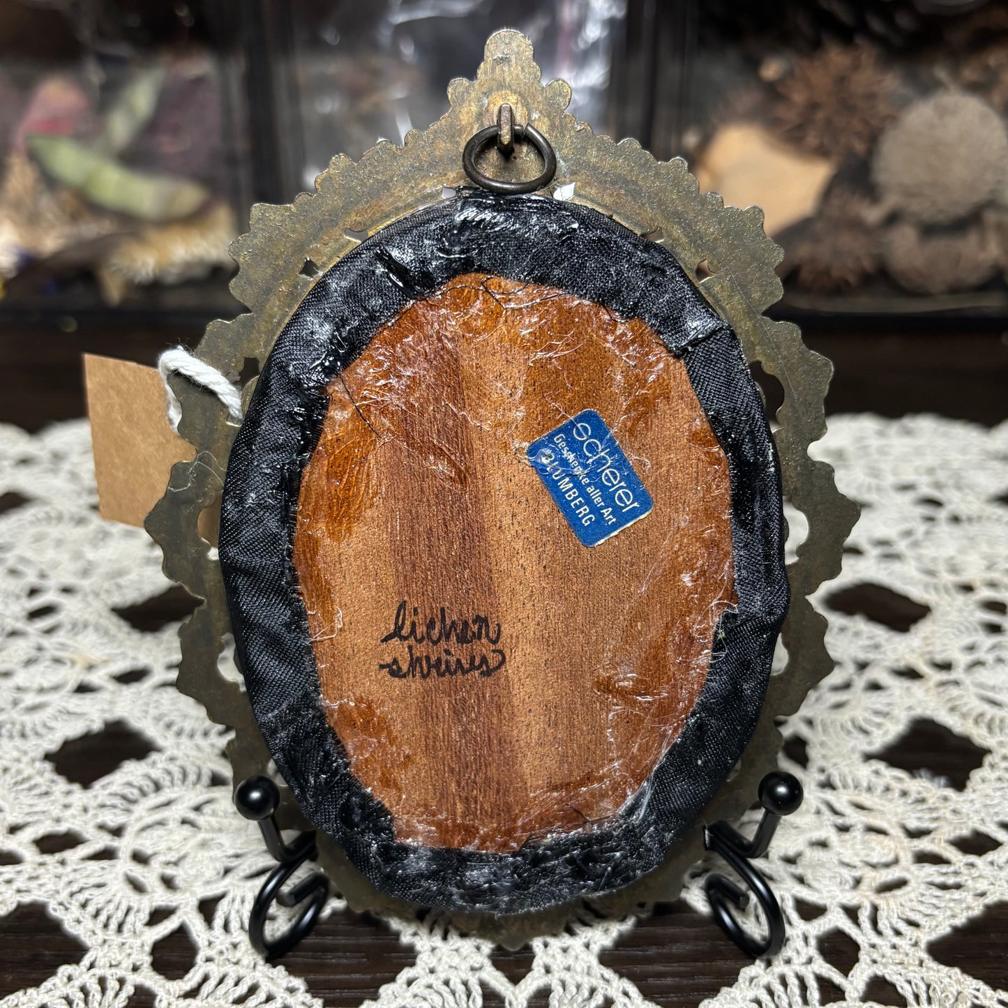 pair of little tan moths vintage frame